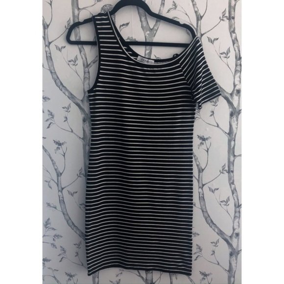 Frame Denim Striped-One Sleeved Dress L - Picture 4 of 4